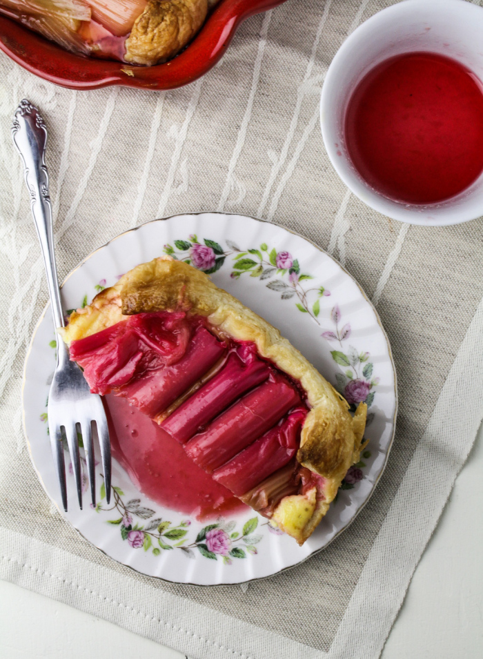 Moving // Rosé-Poached Rhubarb Cheesecake Tart