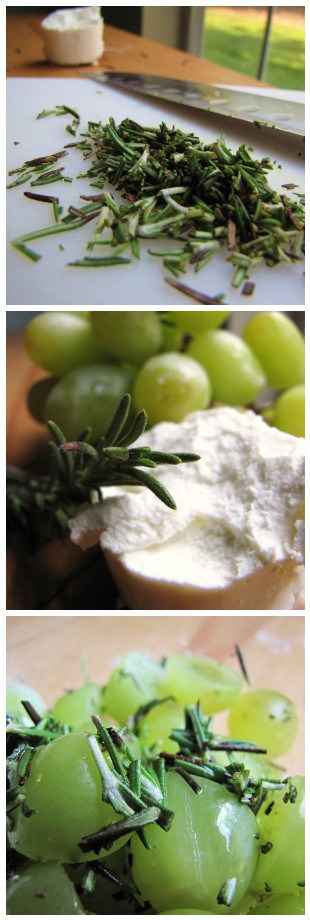 A Summer Pizza – Rosemary, Grapes, and Chevre