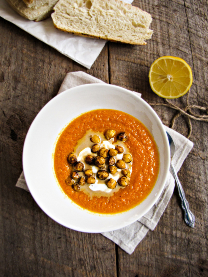 A Day Off // Roasted Carrot and Tahini Soup with Chickpeas