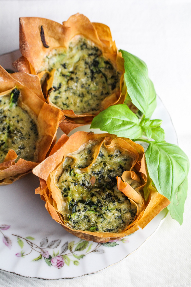 Zucchini-Pesto Mini Quiches in Phyllo Cups - Dining and Cooking