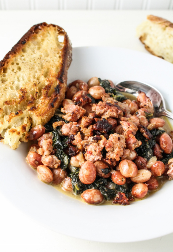 Another Garden Season // Parmesan Beans with Kale and Sausage