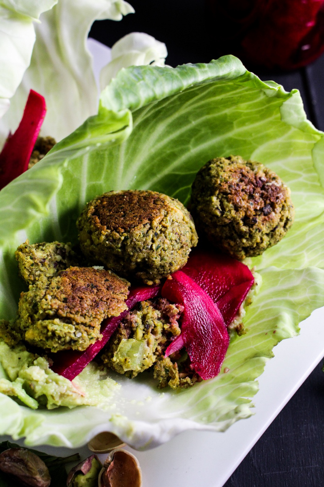 Baked Herb and Pistachio Falafel