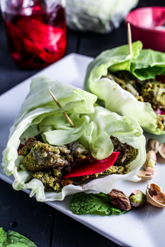 Baked Herb and Pistachio Falafel