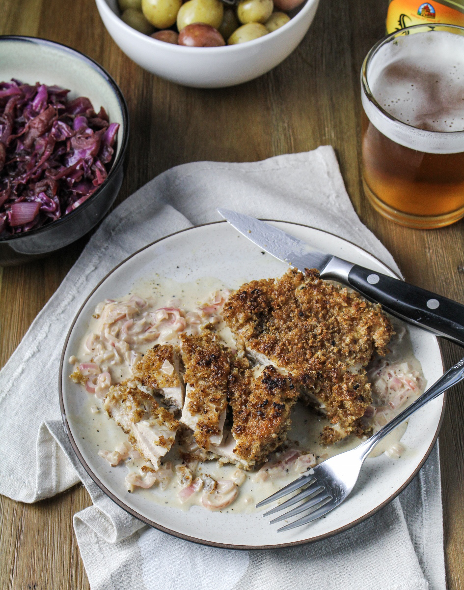Rye Chicken Schnitzel with Mustard Sauce Dining and Cooking