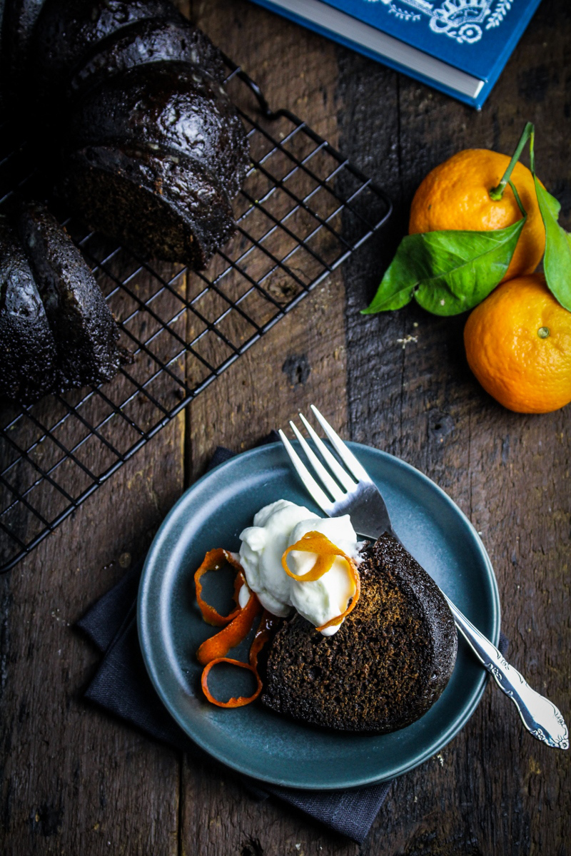 Molasses Spice Cake with Candied Orange Peel Dining and Cooking