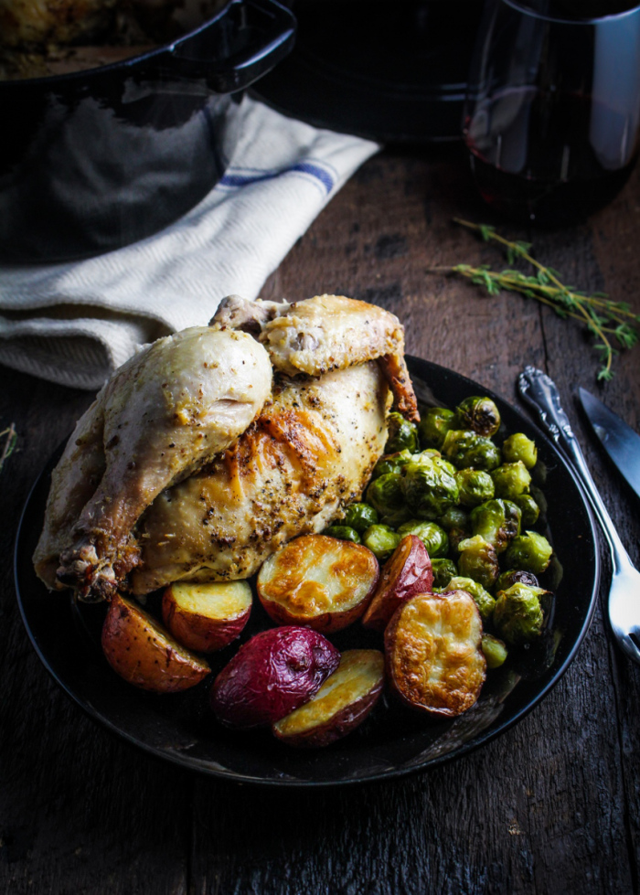 Book Club: A Kitchen in France // Mustard-Roasted Poussins