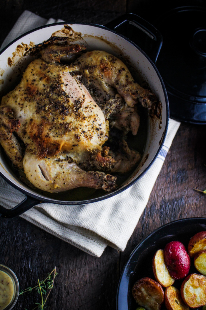 Book Club: A Kitchen in France // Mustard-Roasted Poussins