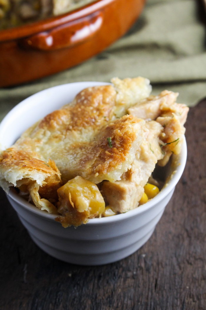 Book Club: Bountiful // Creamed Dill Chicken Potpie with Puff Pastry