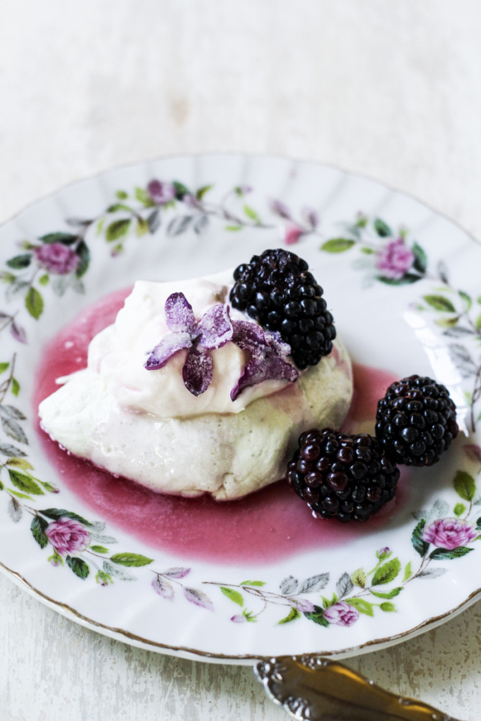 Book Club: Cooking with Flowers // Lilac and Blackberry Pavlovas