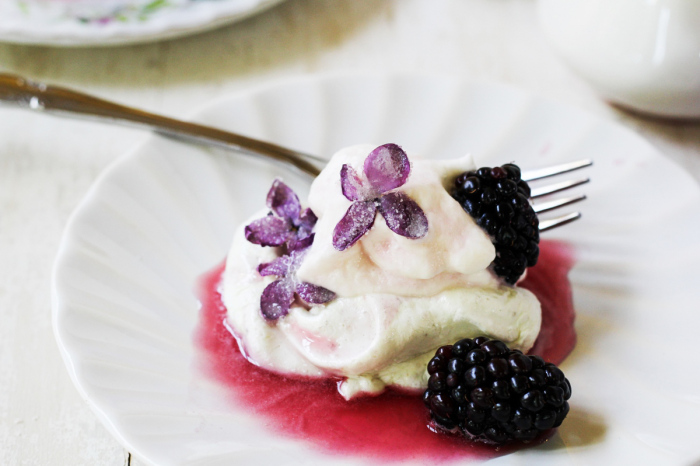 Book Club: Cooking with Flowers // Lilac and Blackberry Pavlovas