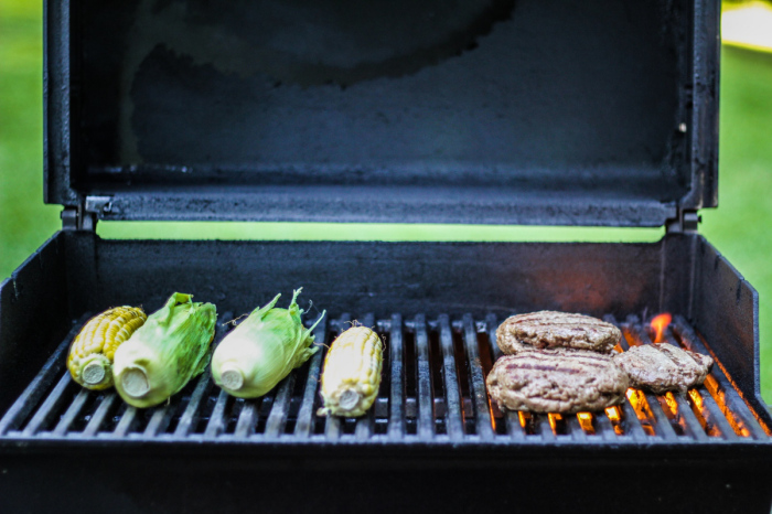 Book Club: Live Fire // Blue-Cheese Stuffed Burgers and Grilled Corn with Red-Pepper Butter