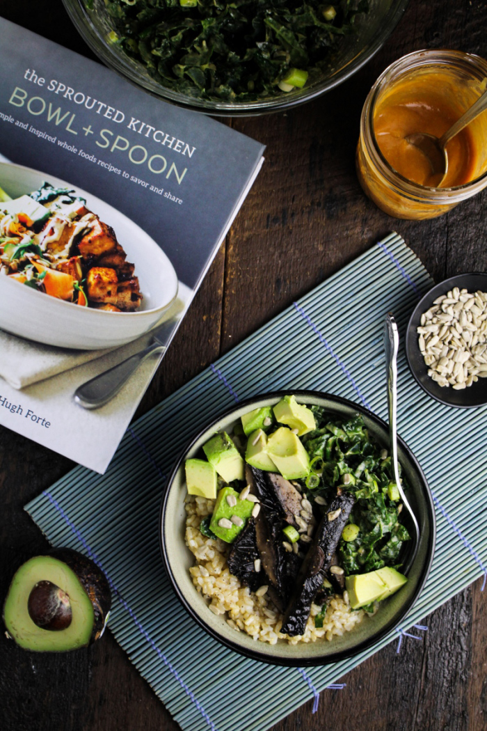 Book Club: Sprouted Kitchen Bowl + Spoon // Tahini Kale Slaw and Roasted Tamari Portobello Bowl