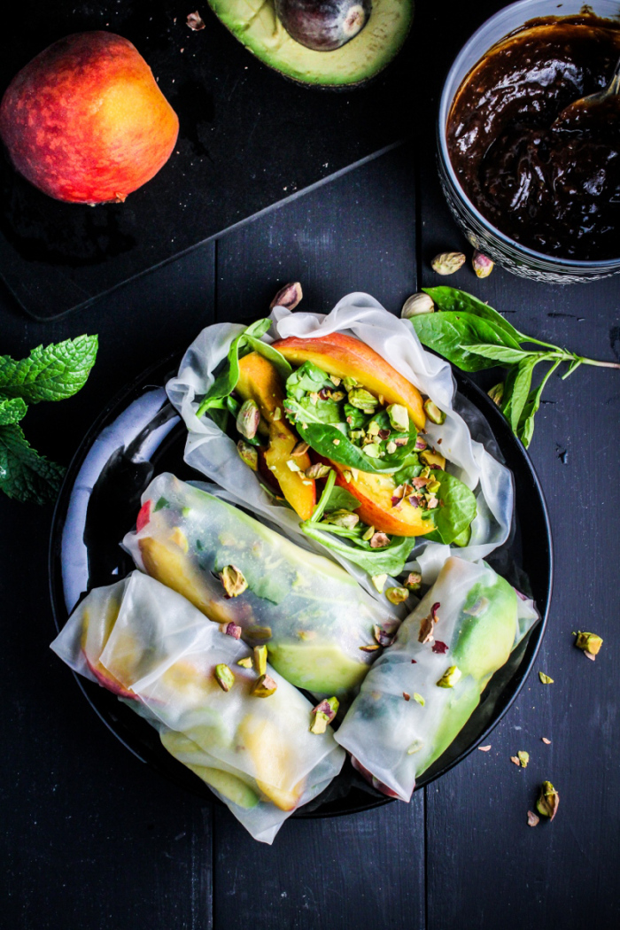 Book Club: The Vibrant Table // Peach and Avocado Summer Rolls