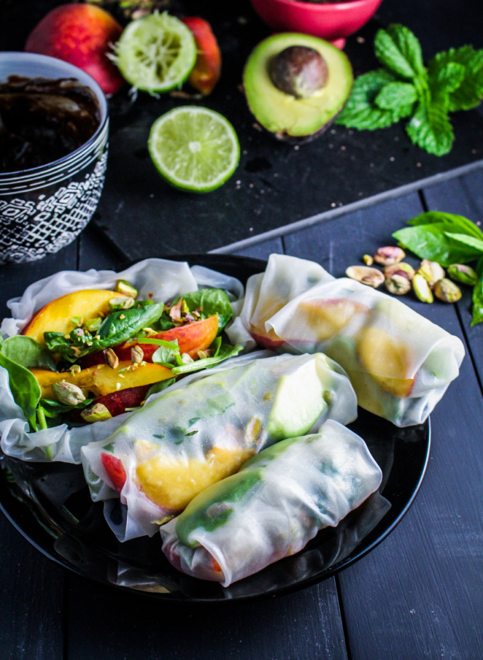 Book Club: The Vibrant Table // Peach and Avocado Summer Rolls