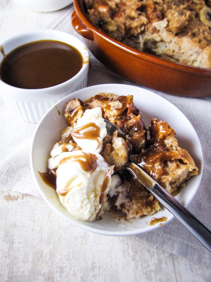 CaramelBanana Bread Pudding with Butterscotch Sauce Dining and Cooking