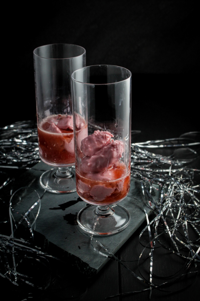 Celebrating 2013 // Raspberry Sherbet Champagne Floats