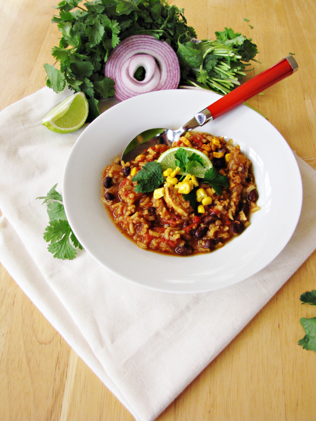Chili-Chicken Stew with Black Beans and Rice