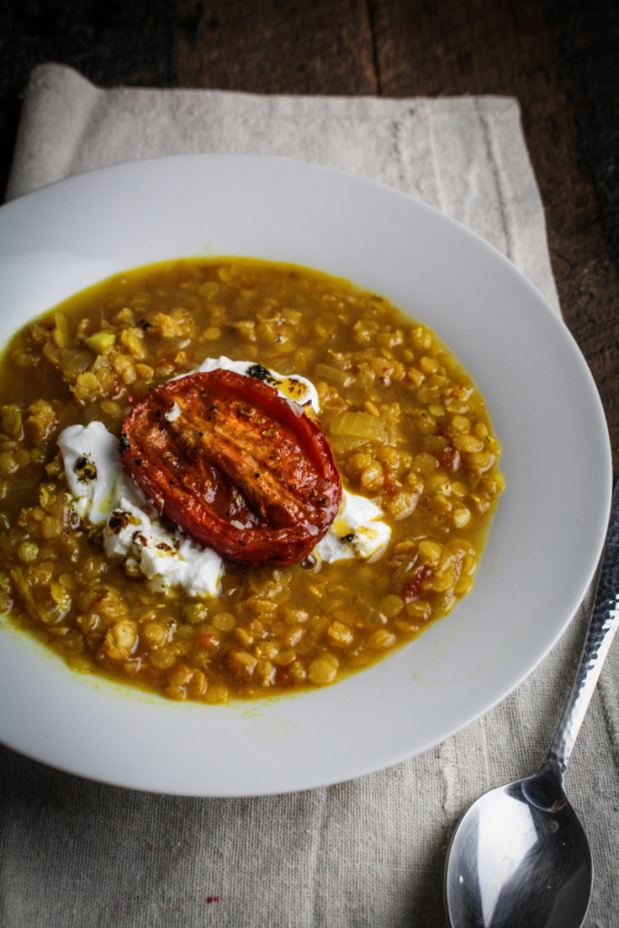 Clean Eating: Lentil and Roasted Tomato Soup with Saffron