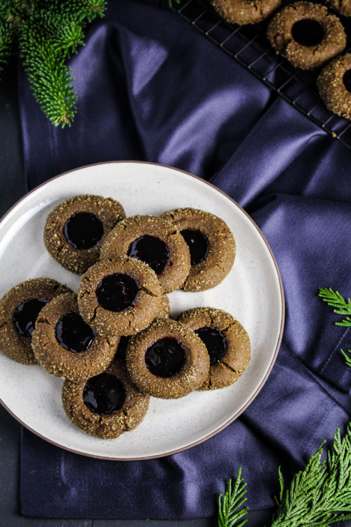 Gingerbread Thumbprints with Cherry Jam