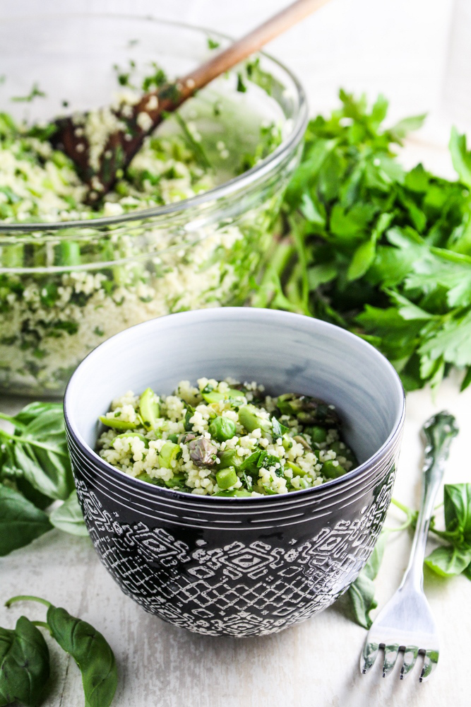 Monthly Fitness Goals: April // Herb-Flecked Spring Couscous