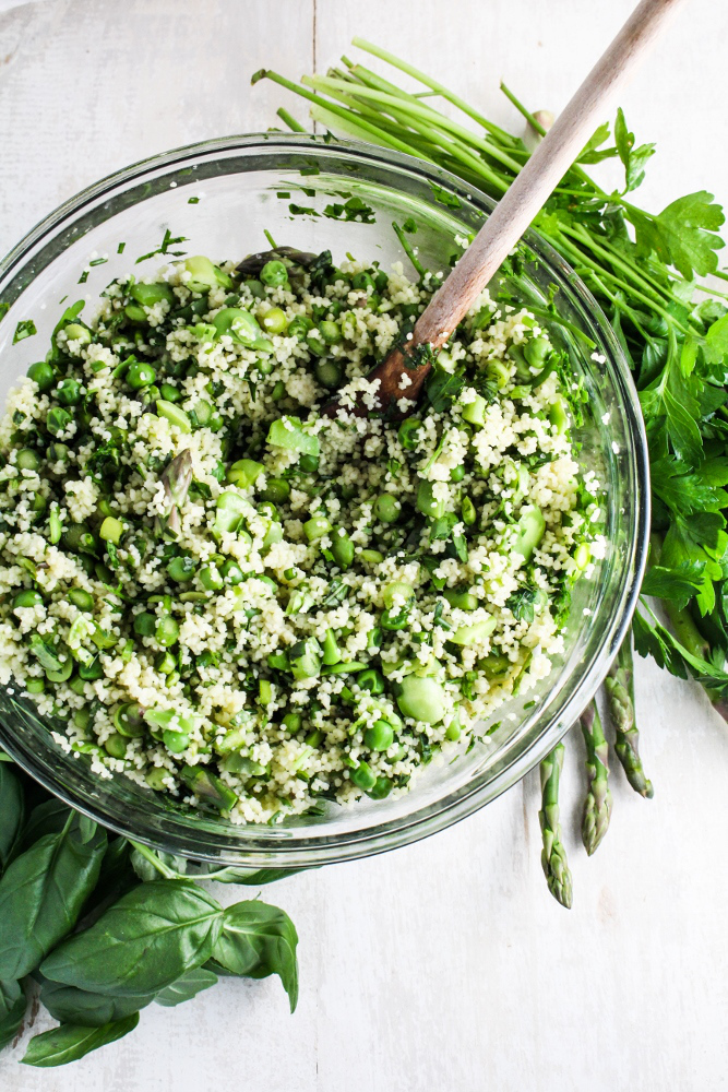 Monthly Fitness Goals: April // Herb-Flecked Spring Couscous
