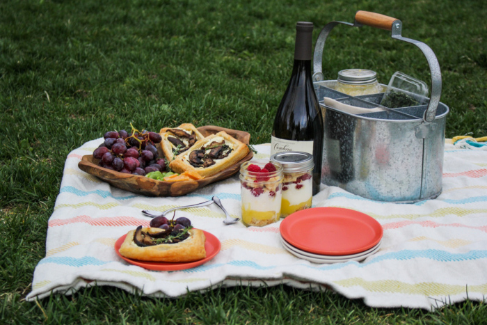 Mother&#039;s Day Picnic // Mushroom Savory Squares, Lemon Curd Trifles, and Chardonnay