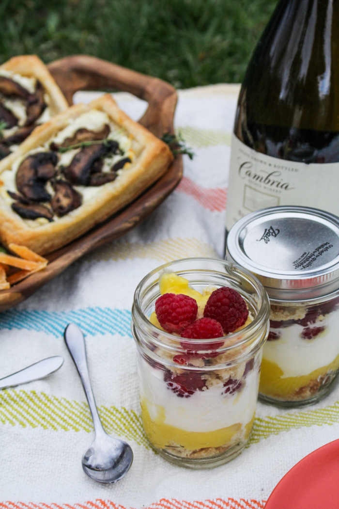 Mother&#039;s Day Picnic // Mushroom Savory Squares, Lemon Curd Trifles, and Chardonnay