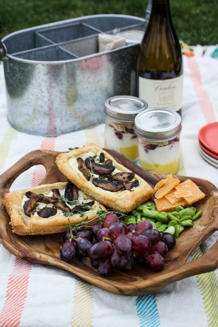 Mother&#039;s Day Picnic // Mushroom Savory Squares, Lemon Curd Trifles, and Chardonnay