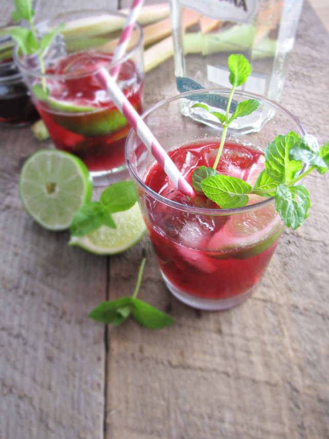 Rhubarb-Hibiscus Mojitos for Cinco de Mayo