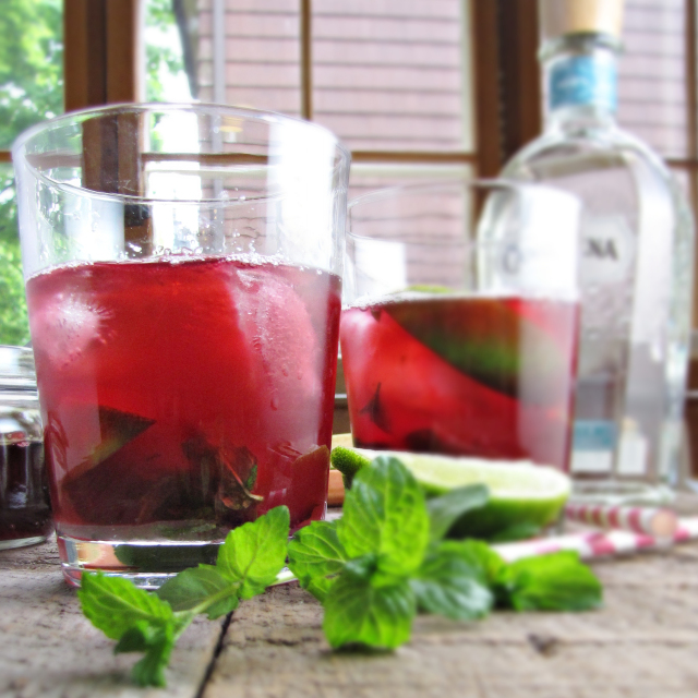 Rhubarb-Hibiscus Mojitos for Cinco de Mayo