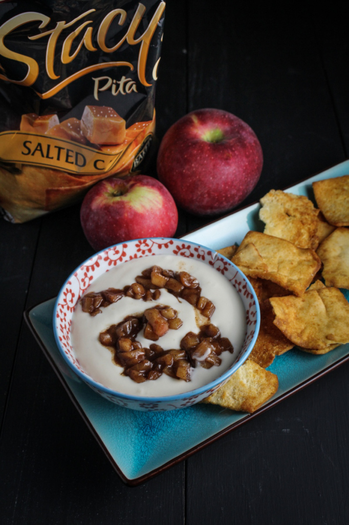 Stacy&#039;s Salted Caramel Pita Chips with Cinnamon-Apple and Whipped Greek Yogurt Dip