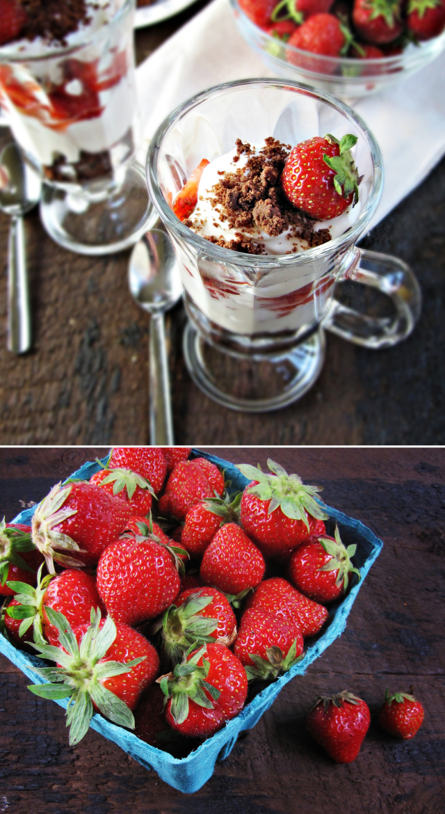 Strawberry, Chocolate, and Whipped Mascarpone Parfaits