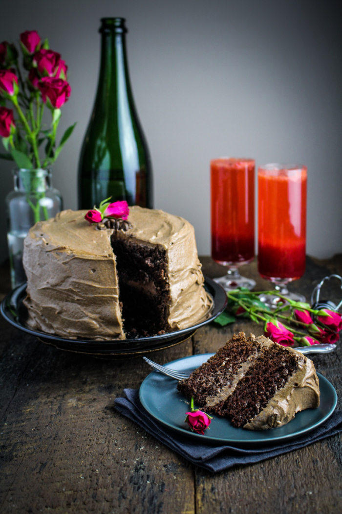 Sunday Dinner: Valentine&#039;s Day Edition // Chanterelle and Chestnut Bisque, Coffee-Crusted Duck Breast, and Chocolate Espresso Layer Cake