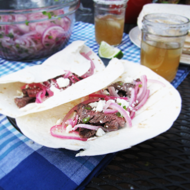 Tequila and Lime Skirt Steak Tacos