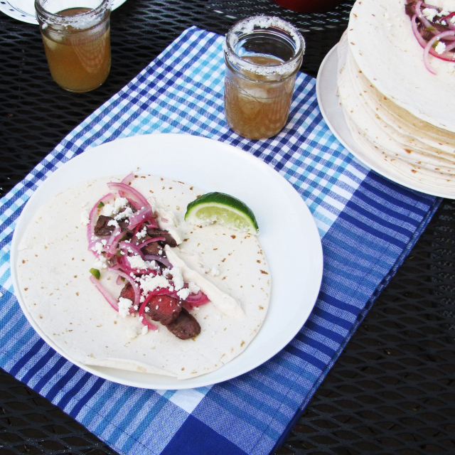 Tequila and Lime Skirt Steak Tacos