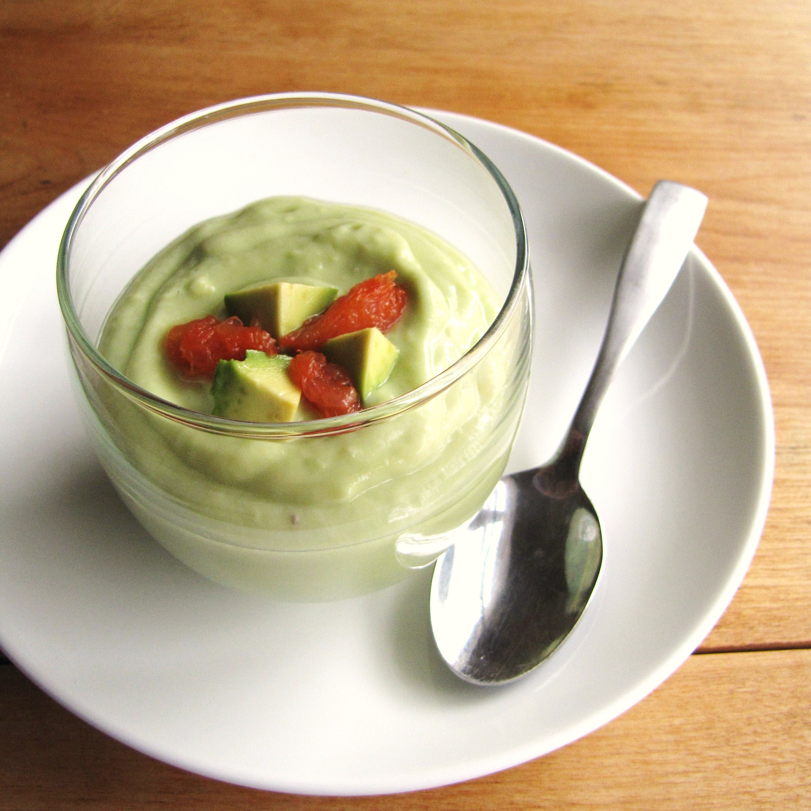 Chilled AvocadoWasabi Soup with Caramelized Grapefruit Dining and