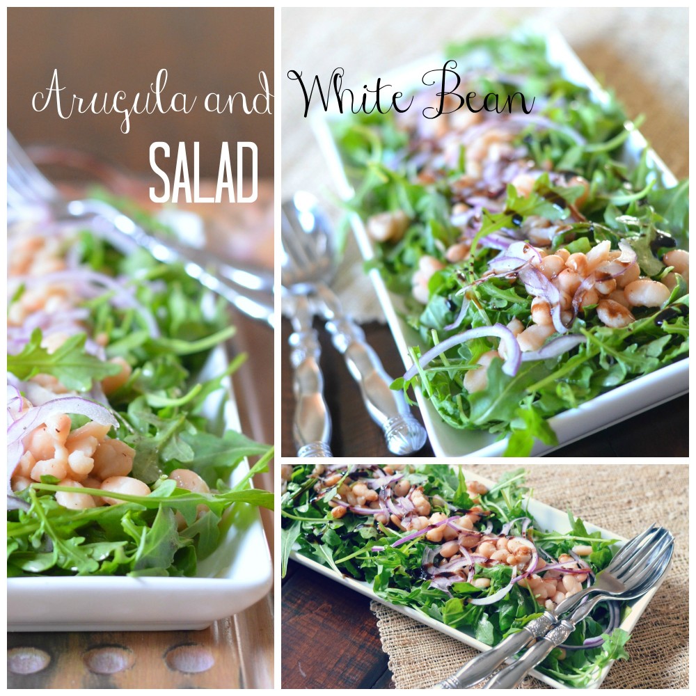 Arugula and White Bean Salad with Honey Balsamic Vinaigrette