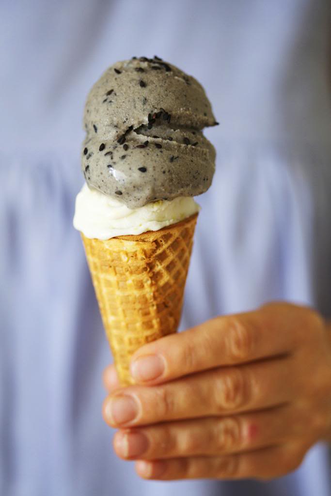 Black Sesame and Ginger Ice Cream