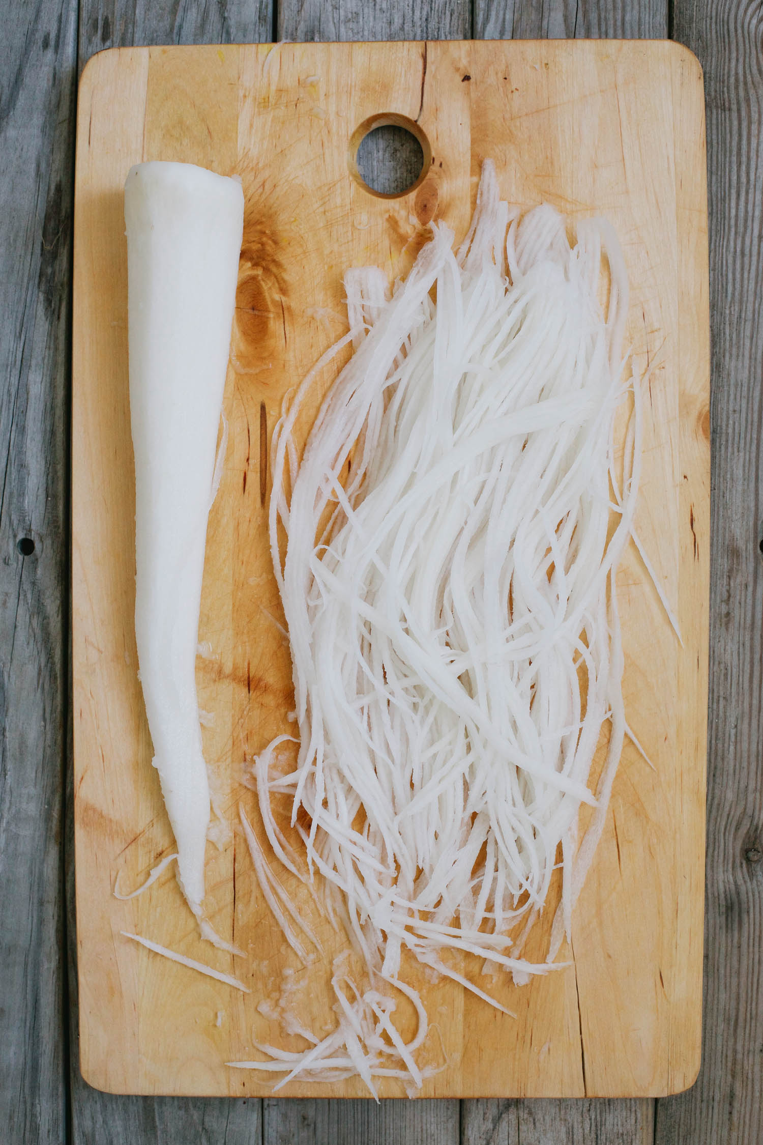 Daikon Radish Pasta With Corn and Tomatoes in Creamy Coconut Sauce