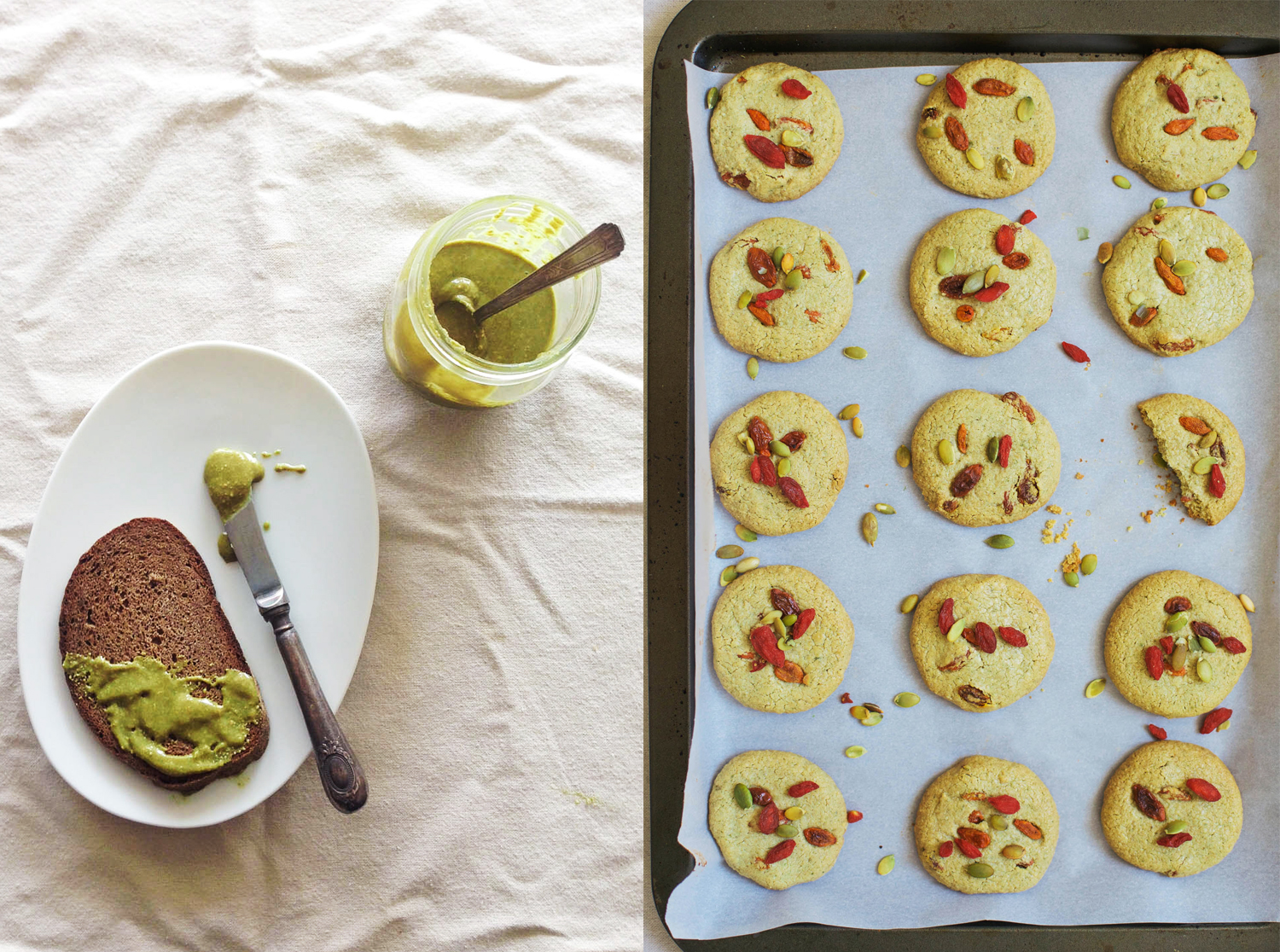 Pumpkinseed Butter Goji Cookies