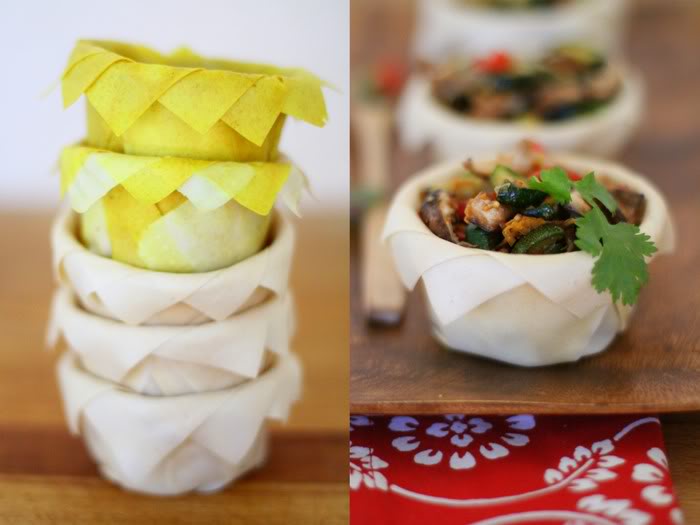 Raw Caramelized Vegetables in Crispy Coconut Cups
