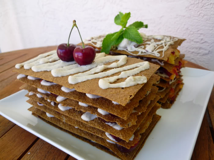 Raw Peach and Cherry Napoleons