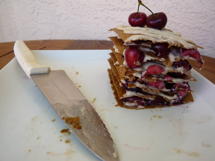 Raw Peach and Cherry Napoleons