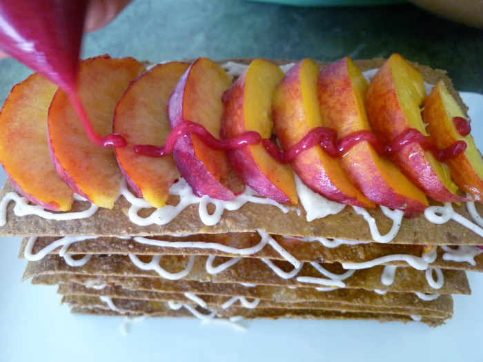 Raw Peach and Cherry Napoleons