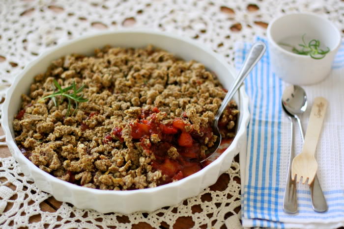 Raw Rosemary Plum Crumble