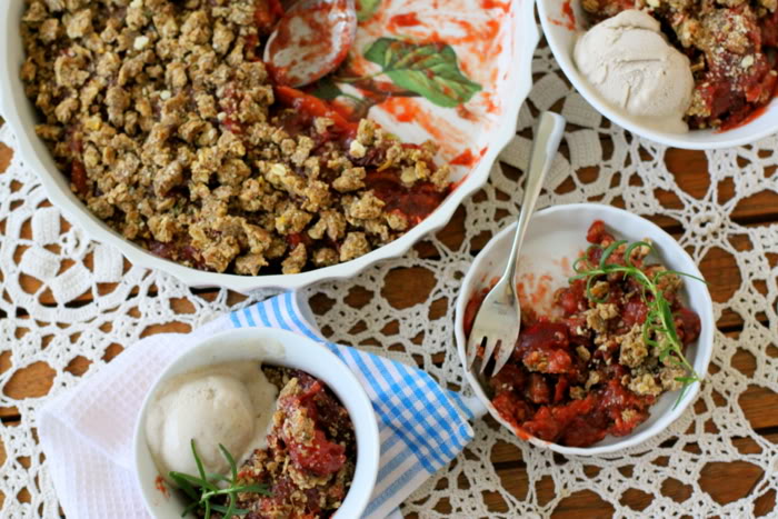 Raw Rosemary Plum Crumble