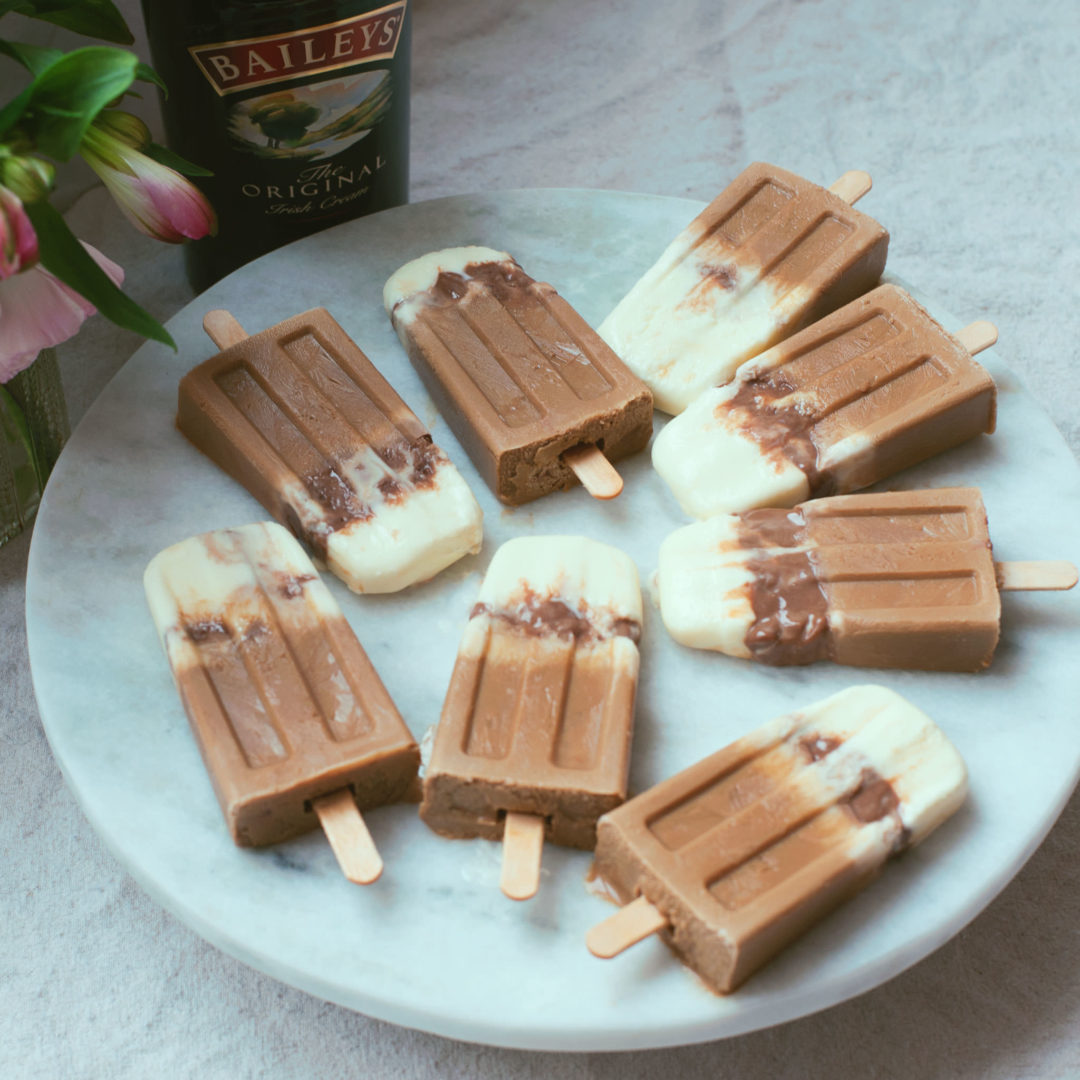 Boozy chocolate and coffee iced lollies