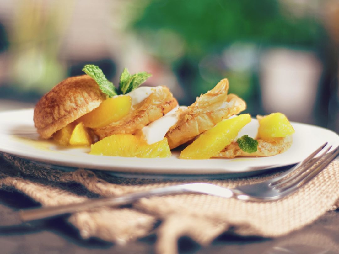 Mille Feuille with oranges and cream quark