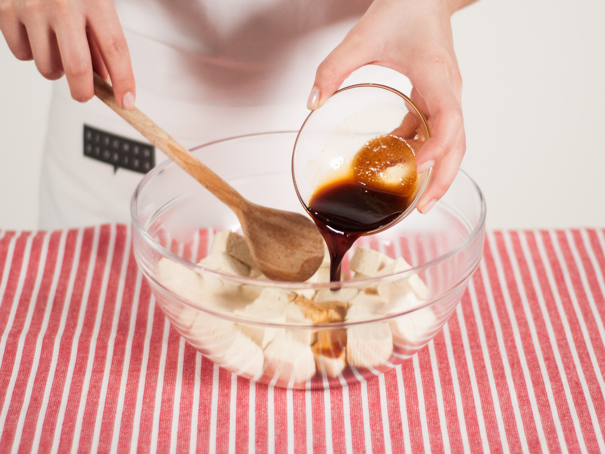 Pickled radish and warm tofu salad