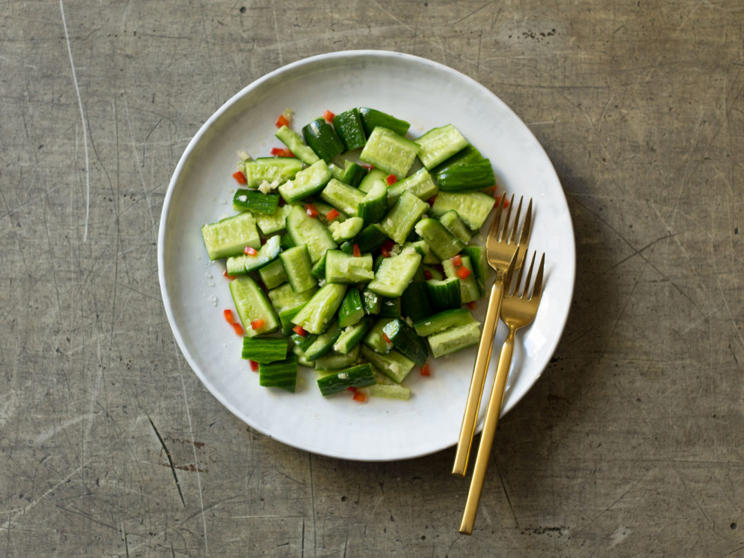 Smashed cucumber salad